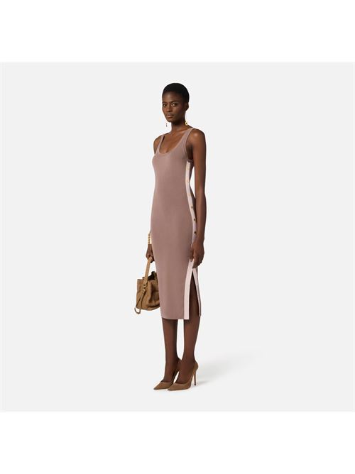 abito in maglia con bande in viscosa lucida Elisabetta Franchi | AM03S61E2727