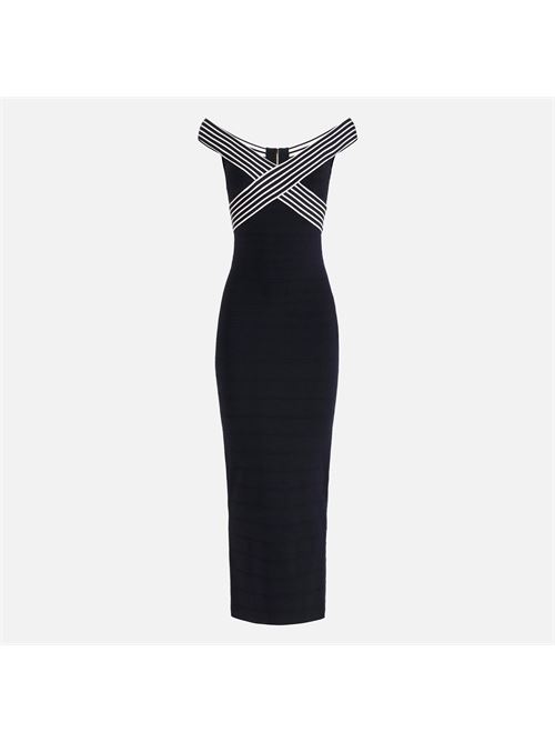 abito lungo in maglia con bande a righe Elisabetta Franchi | AM75S61E2685