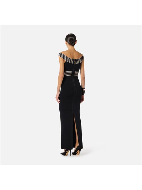 abito lungo in maglia con bande a righe Elisabetta Franchi | AM75S61E2685