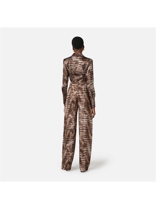 Camicia in raso con stampa alligatore Elisabetta Franchi | CA13161E2644