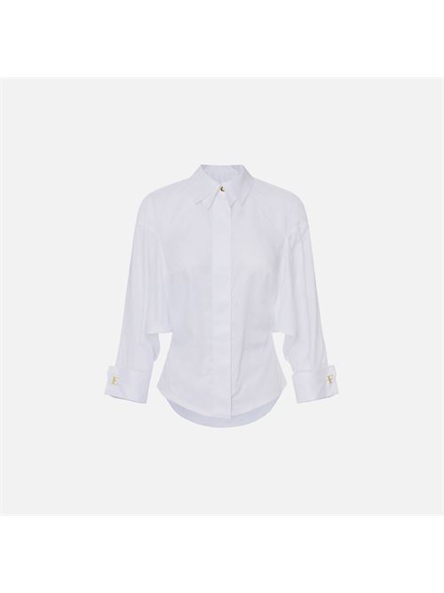 camicia in cotone jacquard con gemelli Elisabetta Franchi | CA14161E2100