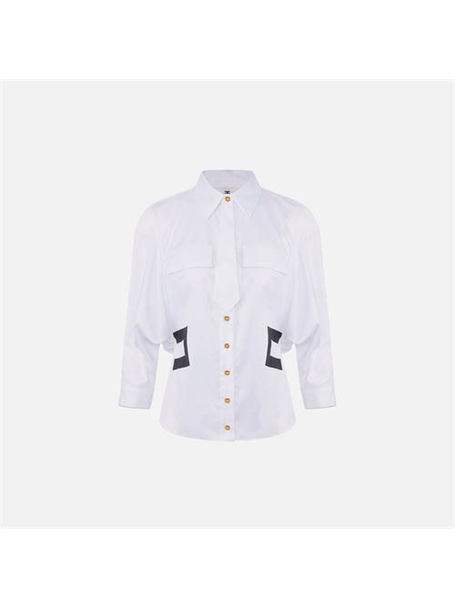 Camicia in cotone con cravattino Elisabetta Franchi | CA15561E2221