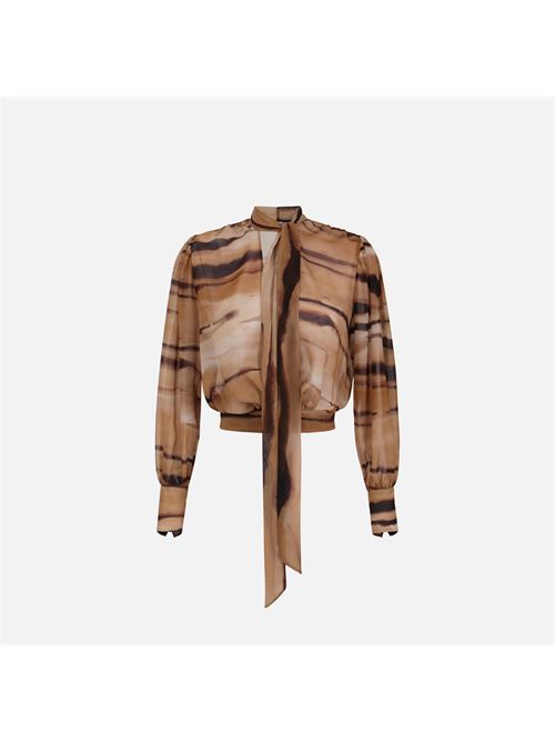 blusa in chiffon con stampa tigre Elisabetta Franchi | CA16062E2470