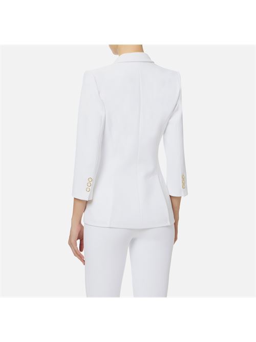 giacca in doppio crêpe stretch con dettagli logo Elisabetta Franchi | GI21561E2360