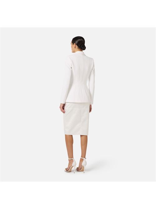giacca in doppio crêpe stretch con motivi a taglio vivo Elisabetta Franchi | GI21661E2360