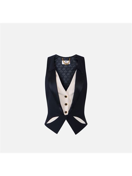 gilet in crêpe leggero con cut-out bicolore Elisabetta Franchi | GL00461E2685