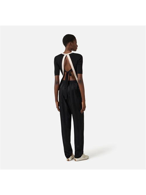 top in maglia con bande in viscosa lucida Elisabetta Franchi | MK67S61E2685