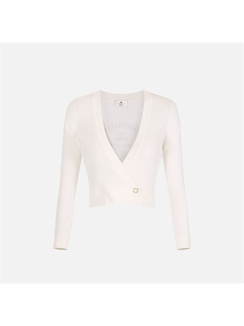 cardigan in maglia con logo stampato Elisabetta Franchi | MK81Q61E2360
