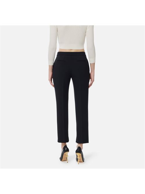 pantaloni in crêpe leggero con logo charm Elisabetta Franchi | PA16661E2110