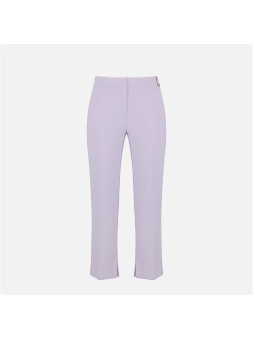 pantaloni in crêpe leggero con logo charm Elisabetta Franchi | PA16661E2EV7