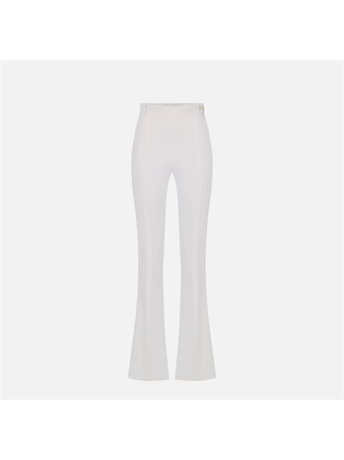 pantaloni in doppio crêpe stretch con logo charm Elisabetta Franchi | PA16961E2360