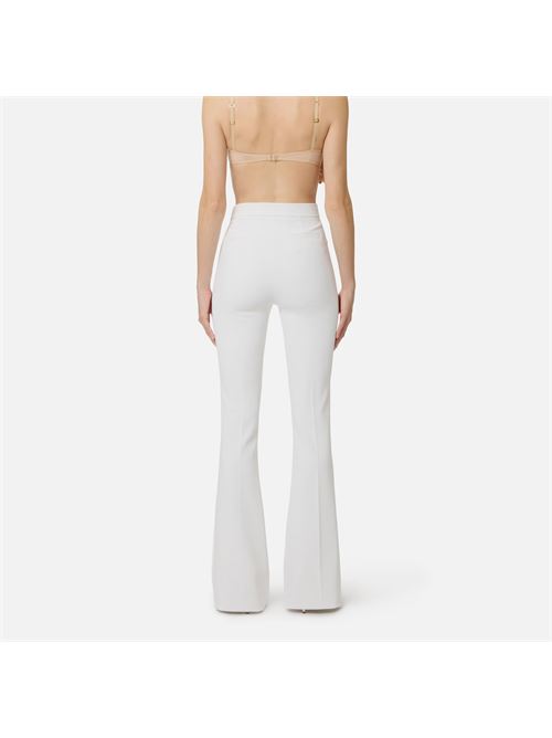 pantaloni in doppio crêpe stretch con logo charm Elisabetta Franchi | PA16961E2360