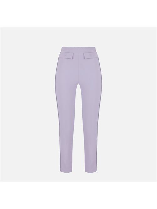 pantaloni in doppio crêpe stretch con logo ricamato Elisabetta Franchi | PA17061E2EV4