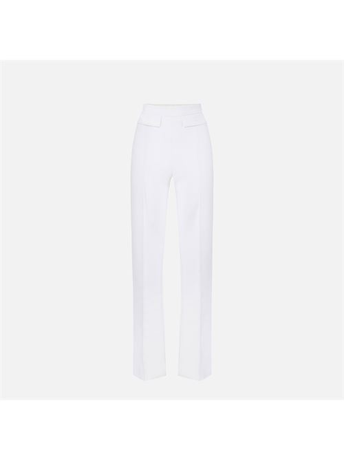 pantaloni in doppio crêpe stretch con logo ricamato Elisabetta Franchi | PA17161E2360