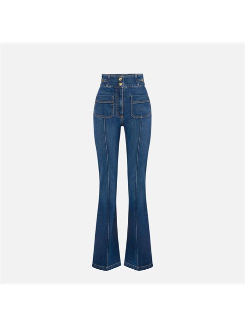 jeans a zampetta con dettagli logo Elisabetta Franchi | PJ26D61E2104