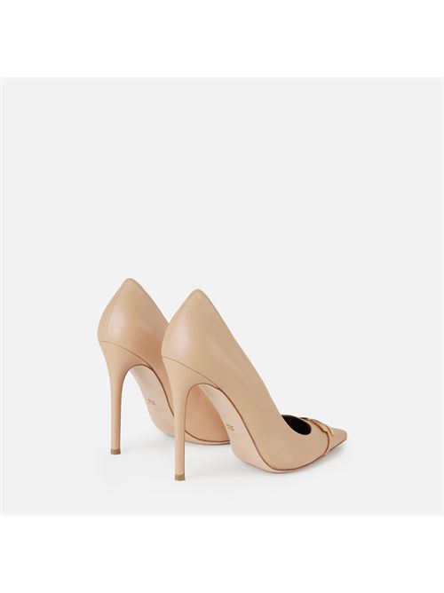 décolleté in pelle con dettaglio logo Elisabetta Franchi | SA15L61E2470