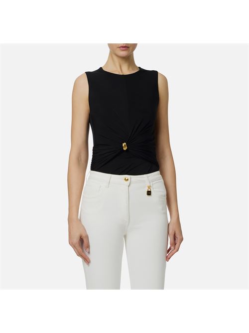 top in jersey con dettaglio gioiello Elisabetta Franchi | TO03761E2110