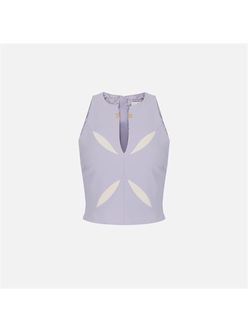 top in crêpe leggero con cut-out bicolore Elisabetta Franchi | TO04761E2FA4