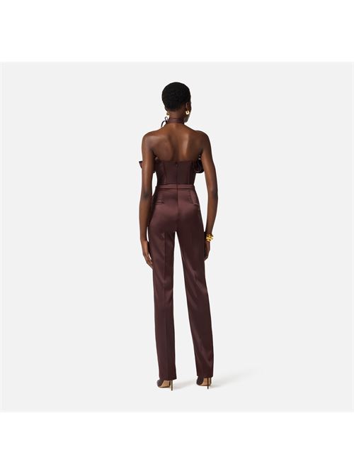 tuta in raso stretch con maxi ruche Elisabetta Franchi | TU06562E2644