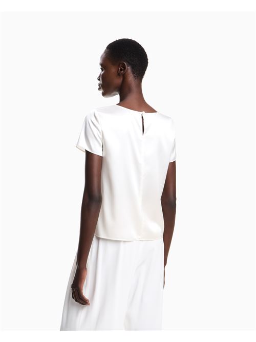 blusa a maniche corte in raso di seta Emporio Armani | 8N2K15 2NXXZ0101