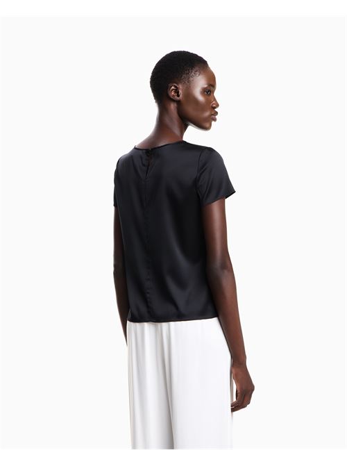 blusa a maniche corte in raso di seta Emporio Armani | 8N2K15 2NXXZ0999