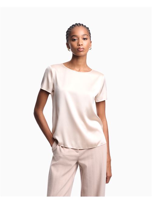 blusa a maniche corte in raso di seta Emporio Armani | 8N2K15 2NXXZU4128