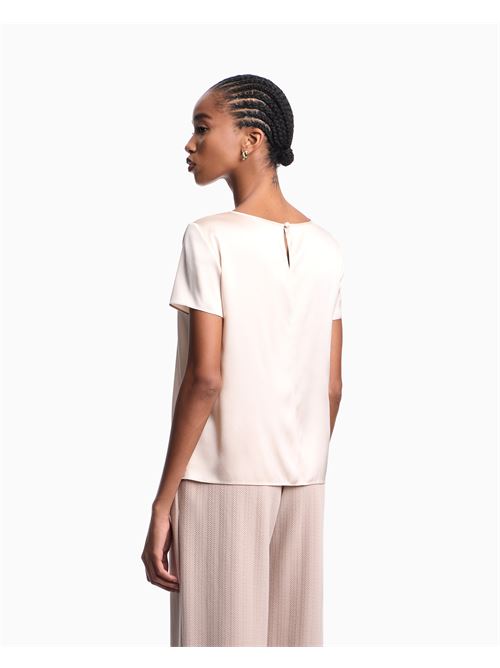 blusa a maniche corte in raso di seta Emporio Armani | 8N2K15 2NXXZU4128