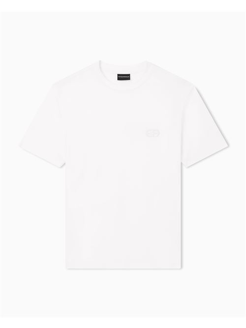 t-shirt in jersey misto lyocell con ricamo logo ea Emporio Armani | EM004585 AF10017U0003