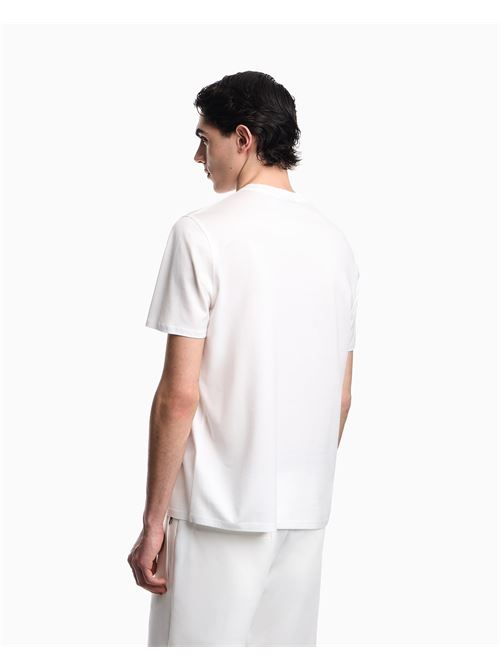 t-shirt in jersey misto lyocell con ricamo logo ea Emporio Armani | EM004585 AF10017U0003