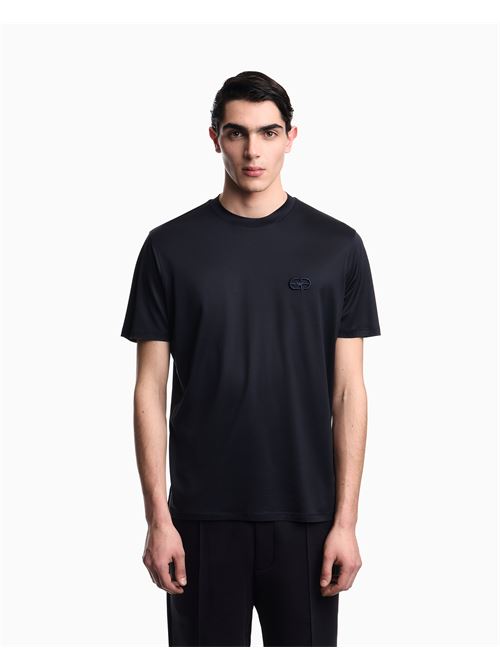 t-shirt in jersey misto lyocell con ricamo logo ea Emporio Armani | EM004585 AF10017UB118