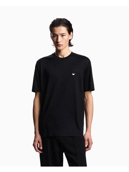 t-shirt in jersey misto lyocell ricamo aquila a rilievo Emporio Armani | EM004592 AF13747UC001