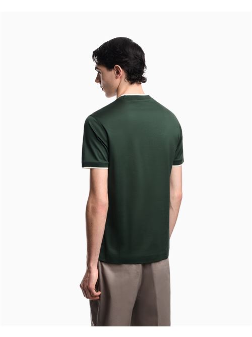 t-shirt slim fit in jersey misto lyocell con ricamo aquila degradé Emporio Armani | EM005271 AF10017U7263