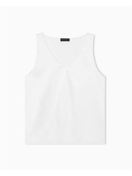 top con scollo v in raso di seta Emporio Armani | EW002199 AF17300U0006
