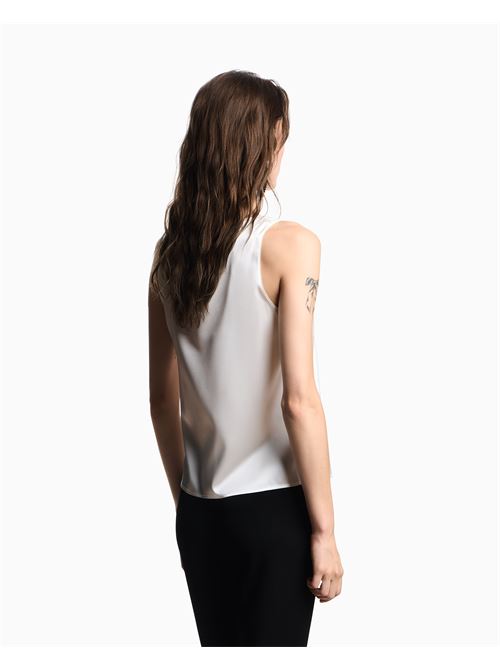 top con scollo v in raso di seta Emporio Armani | EW002199 AF17300U0006