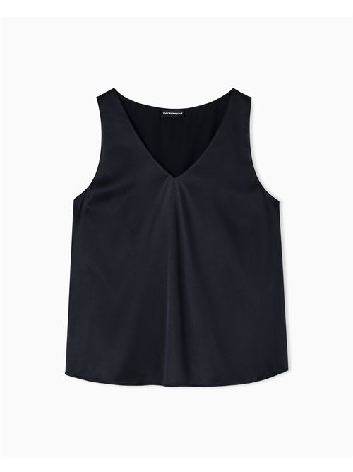 top con scollo v in raso di seta Emporio Armani | EW002199 AF17300UC001