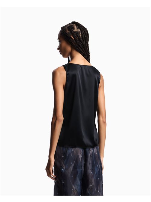 top con scollo v in raso di seta Emporio Armani | EW002199 AF17300UC001
