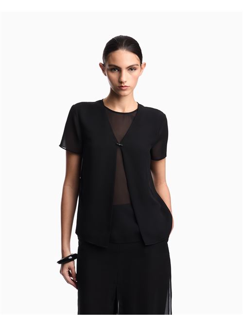 blusa effetto 2 pezzi in tecno georgette Emporio Armani | EW003333 AF10209UC001