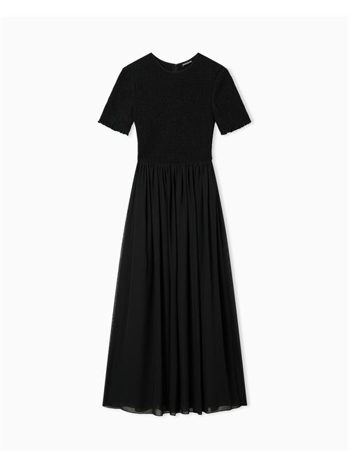 abito lungo a maniche corte in tecno georgette Emporio Armani | EW004340 AF10209UC001