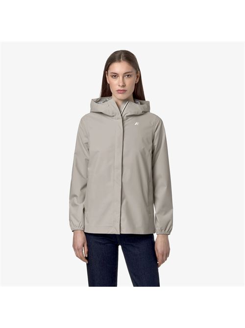 giacca impermeabile donna beige grigia a mezza lunghezza K-way | K31382W634