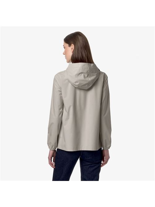 giacca impermeabile donna beige grigia a mezza lunghezza K-way | K31382W634