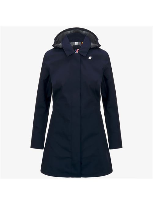 giacca trench donna impermeabile beige grigia con cappuccio rimovibile K-way | K7127JWK89