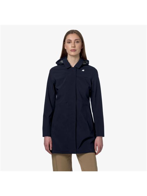 giacca trench donna impermeabile beige grigia con cappuccio rimovibile K-way | K7127JWK89