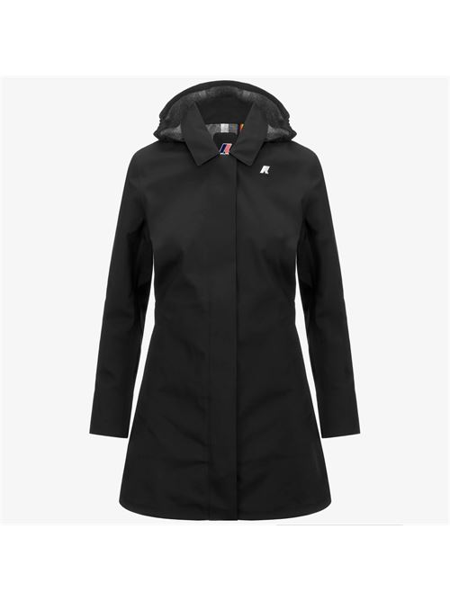 giacca trench donna impermeabile beige grigia con cappuccio rimovibile K-way | K7127JWUSY