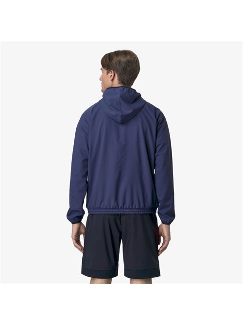 giacca fleece da uomo outdoor blu cobalto con zip e cappuccio K-way | K8138RWB67