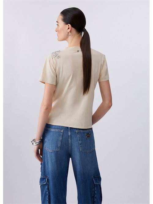 t-shirt con ricamo gioiello Liu Jo | CA6010 J3868L9089