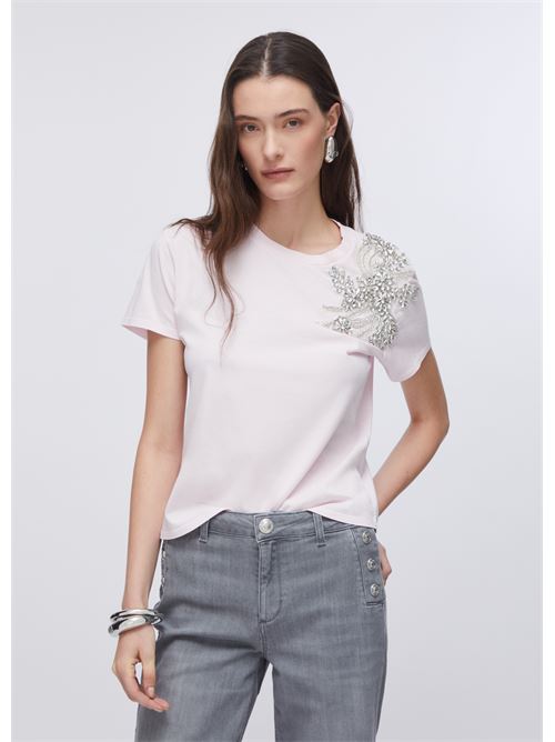 t-shirt con ricamo gioiello Liu Jo | CA6010 J3868P9749