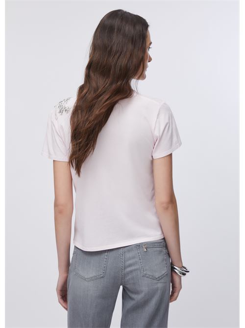 t-shirt con ricamo gioiello Liu Jo | CA6010 J3868P9749