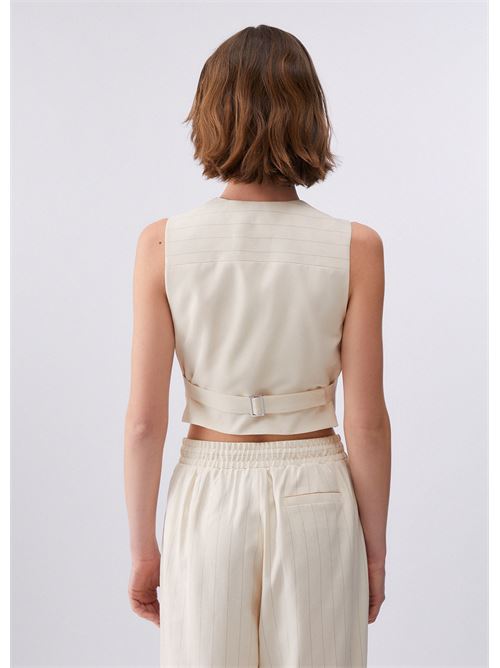 gilet gessato con ricami gioiello Liu Jo | CA6114 T557AP9579