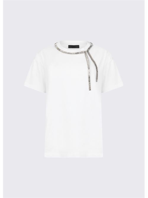t-shirt oversize con ricami gioiello<BR/>