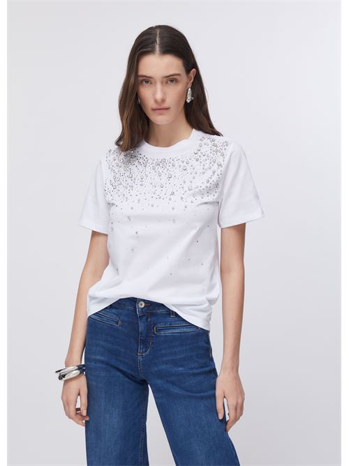 t-shirt con castoni gioiello Liu Jo | CA6193 J386811111